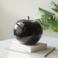 德國BULL&STEIN 黑釉陶瓷蘋果雕塑 (室內、直徑29公分)