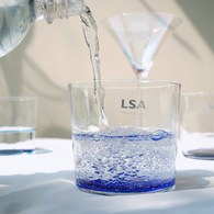 英國LSA 清新底彩玻璃杯4入組 310ml (水藍色系)