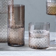 英國LSA 編織摺紋玻璃酒杯2入組 (棕、400毫升)