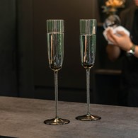 英國LSA 威尼斯派對 螺旋紋香檳杯2入組 (煙灰色、120毫升)