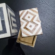丹麥Lene Bjerre 骨瓷拼貼長方形收納盒 (灰褐)