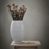 丹麥Lene Bjerre 灰白橫條花器 (高35公分)