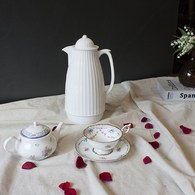 丹麥Nordal多立克柱式保溫咖啡壺(白)