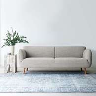 丹麥Sketch 柔軟線條布面2.5人沙發 (淺灰)
