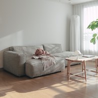 丹麥Sketch Baker積木布面沙發 (左向、混麻灰)