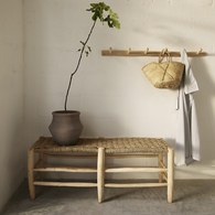 丹麥Tine K Home 質樸木製棕櫚繩編織長凳
