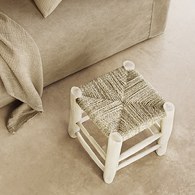 丹麥Tine K Home 質樸木製棕櫚繩編織矮凳/矮