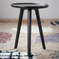 波蘭Sits 三腳支撐橡木茶几 (黑、直徑40公分)