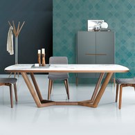 義大利OliverB GIULI陶瓷實木分枝狀餐桌 (長220公分)