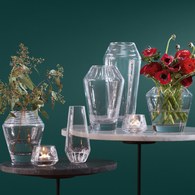 英國LSA 現代感玻璃雕刻花器 (高24.5公分)