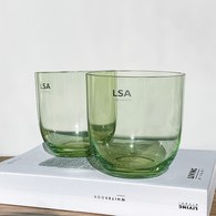 英國LSA 微透春彩玻璃水杯2入組 (萊姆綠)