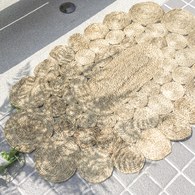 丹麥LeneBjerre 木紋圖騰編織橢圓型地毯