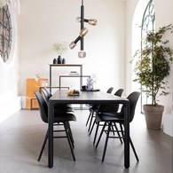 荷蘭Zuiver 倒角設計餐桌 (黑、長180公分)