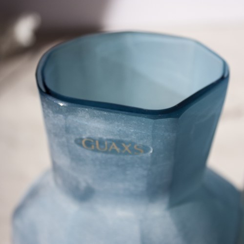 德國Guaxs玻璃花器KAHULU系列(灰藍、高28公分)