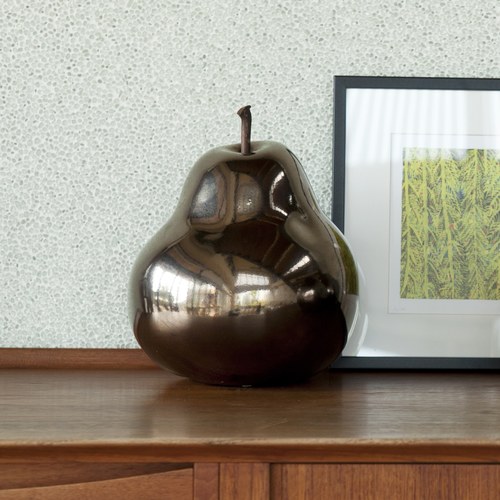 德國BULL&STEIN 咖啡金色陶瓷釉光梨子雕塑（中）