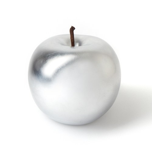德國BULL&STEIN 銀灰色蘋果雕塑 (直徑75公分)