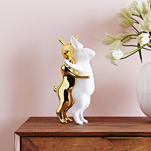德國KARE 擁抱愛情兔雕塑擺飾