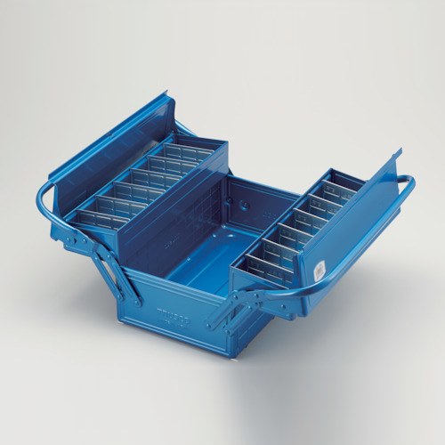 日本TRUSCO 野餐型雙門工具箱 (藍、35.7公分)
