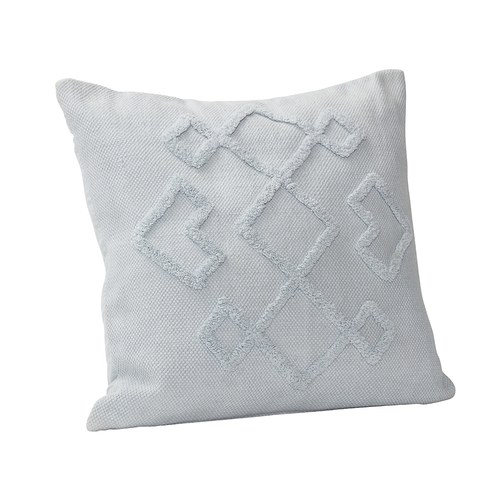 丹麥Hubsch 古典菱紋方型靠枕 (水藍)
