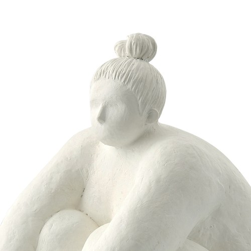 丹麥Lene Bjerre 相撲力士雕塑擺飾 (白、屈膝)