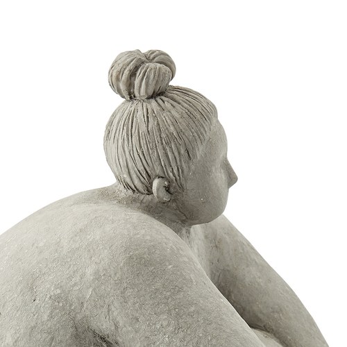 丹麥Lene Bjerre 相撲力士雕塑擺飾 (灰、屈膝)