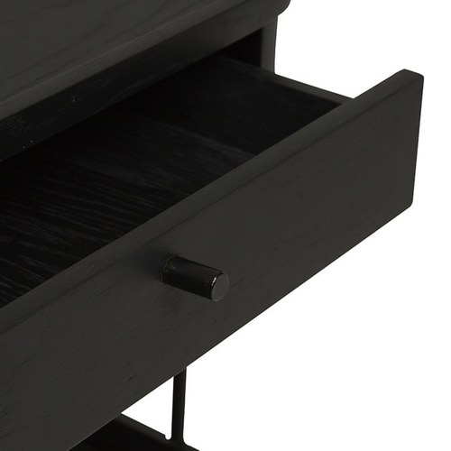 丹麥Sketch 立體邊緣雙層方形收納邊桌 (黑)