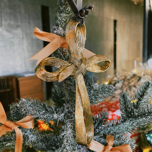 美國MichaelAram工藝飾品 棕櫚葉十字聖誕裝飾