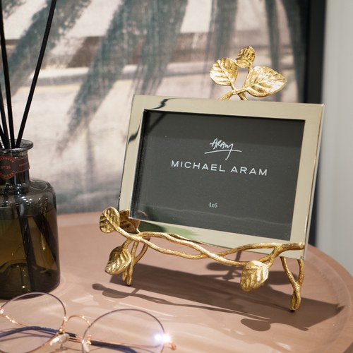 美國Michael Aram 金色永恆銀葉裝飾相框 (4x6吋)