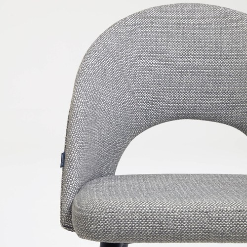 夏馬Shiamal HOME 棉麻布面簍空弧形單椅 (灰)