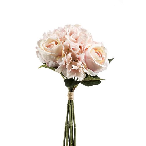 荷蘭Emerald人造花藝 粉色玫瑰繡球花束