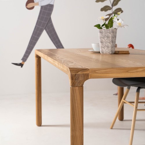 荷蘭Zuiver倒角設計餐桌(梣木、長180公分)