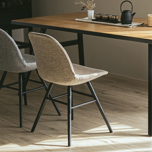 荷蘭Zuiver艾伯特簡約弧形布面單椅(卡其)
