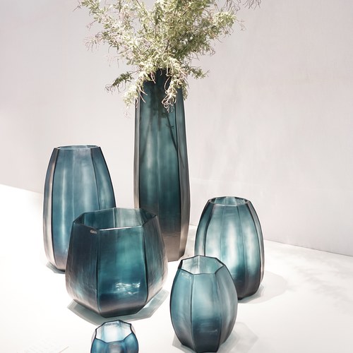 德國Guaxs玻璃花器 KOONAM系列 (洋藍、高24公分)