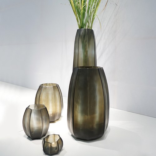 德國Guaxs玻璃花器 KOONAM系列 (煙燻灰、高68公分)