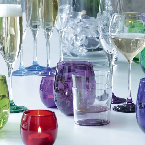 英國LSA 清新底彩玻璃杯4入組 (莓紫色系)