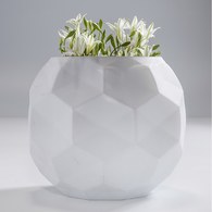 德國KARE 水晶寶石切面花器 (白、高14公分)