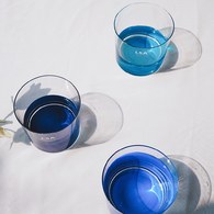 英國LSA 清新底彩玻璃杯4入組 310ml (水藍色系)