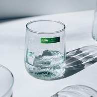 英國LSA Mia淡青色直條波紋玻璃水杯4入組 (410毫升)
