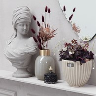 丹麥LeneBjerre 輕奢珍珠玻璃花器 (白、高20公分)