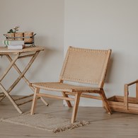 丹麥Nordal 經典款繩編柚木休閒椅