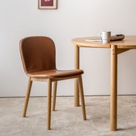 丹麥Sketch Puddle圓弧流線型單椅(皮革/棕)