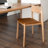 丹麥Sketch Poise典藏實木可堆疊單椅(橡木/皮革椅墊)