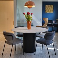 丹麥Sketch 塔拉大理石圓桌 (黑、直徑125公分)