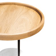 丹麥Sketch Cloch 水磨石柱腳圓形邊桌(橡木)