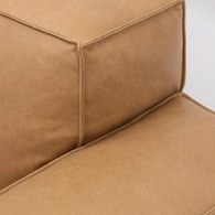 丹麥Sketch Baker積木皮革四人座沙發 (右向、焦糖)