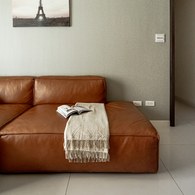 丹麥Sketch Baker積木皮革三人座沙發 (左向、焦糖)