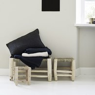 丹麥Tine K Home 質樸木製棕櫚繩編織雙人矮凳