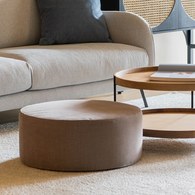 波蘭Sits 圓形布面沙發椅凳 (棕)