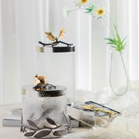 美國MichaelAram工藝飾品 鮮嫩石榴系列玻璃收納罐 (高12.7公分)