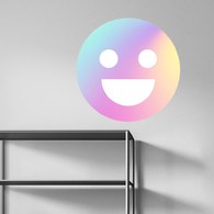 美國TwoPalms 幻彩笑臉Emoji圓形掛畫 (玻璃、58公分)